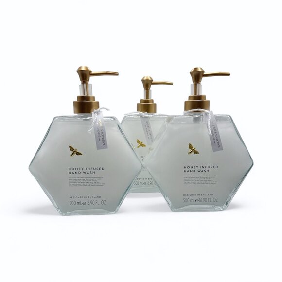 NEW Asquith & Somerset - Honey Infused Hand Wash Glass Hexagon Bottle 16.9 fl oz - Picture 5 of 6